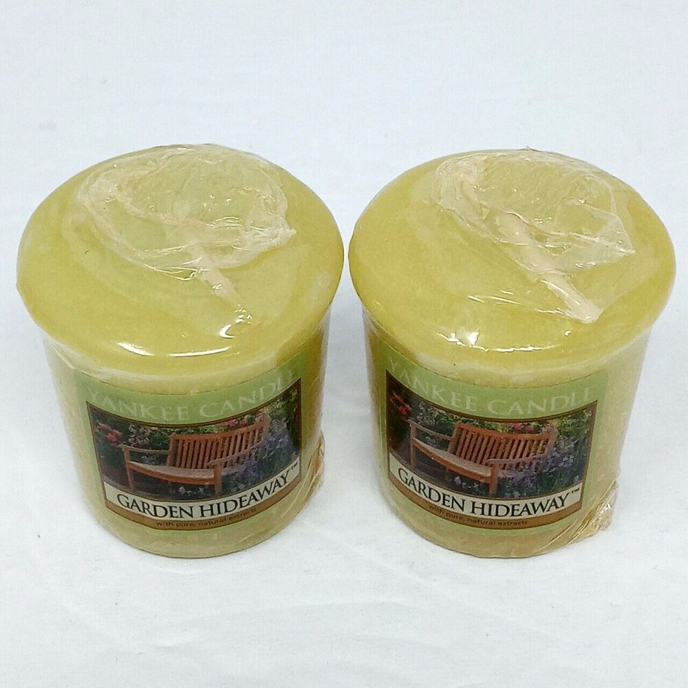 Yankee Candle Garden Hideaway 1.75 oz Votives - Set of 2 - RETIRED New & Sealed - Picture 2 of 5